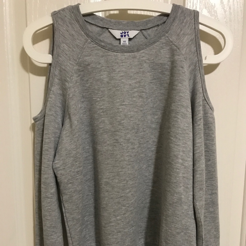 Joy Lab heather gray shoulder cut out sweater (XS)